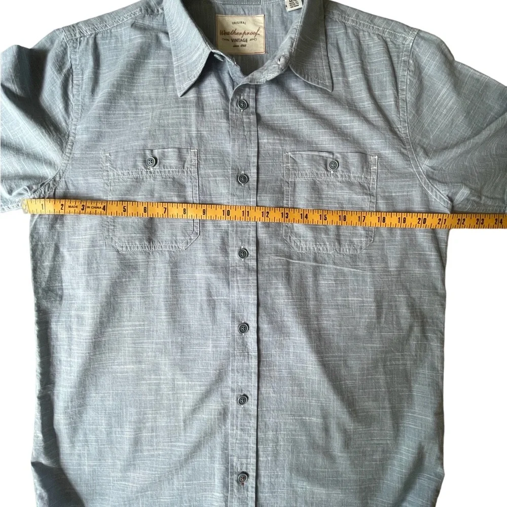 $5 FLASH SALE! Original Weatherproof Blue-gray Mens Short Sleeve Shirt, M - Picture 6 of 7